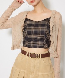 シアーフリルショートカーディガン 秋服 シアートップス