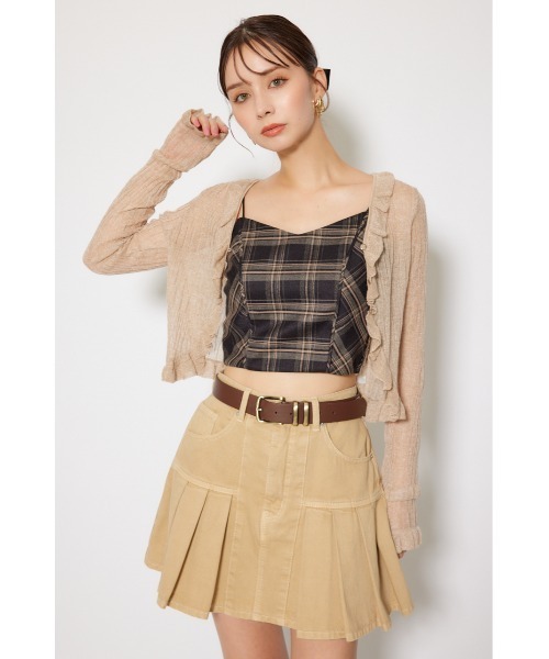 セール】シアーフリルショートカーディガン 秋服 シアートップス