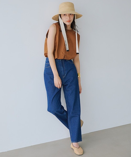 studio CLIP(スタディオクリップ)の「コットンリネンシアーノースリーブブラウス(シャツ/ブラウス・レディース・キャメル/ネイビー/カーキ・FREE)」の4枚目の写真