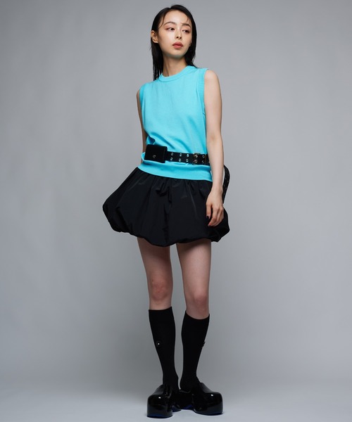 Narcissus（ナルシス）の「カットノースリニットトップス　（タンクトップ・レディース・ブルー/ブラック・FREE）」の5枚目の写真