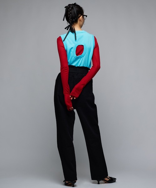 Narcissus（ナルシス）の「カットノースリニットトップス　（タンクトップ・レディース・ブルー/ブラック・FREE）」の9枚目の写真