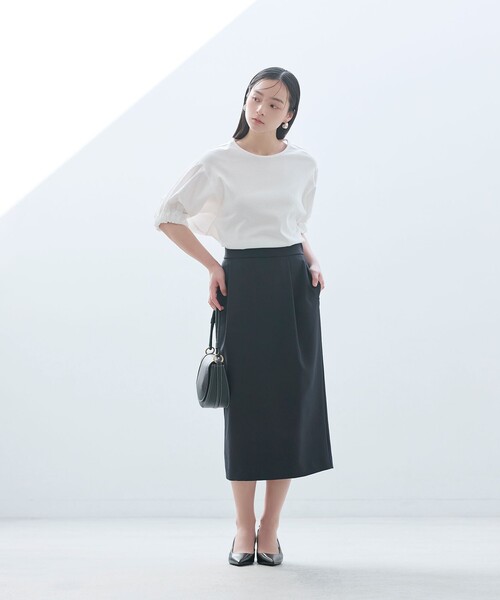 BIANCA(ビアンカ)の「【デイリーユース】リラクシーコンビカットソー(Tシャツ/カットソー・レディース・ブラック/グリーン/ホワイト・38)」の13枚目の写真