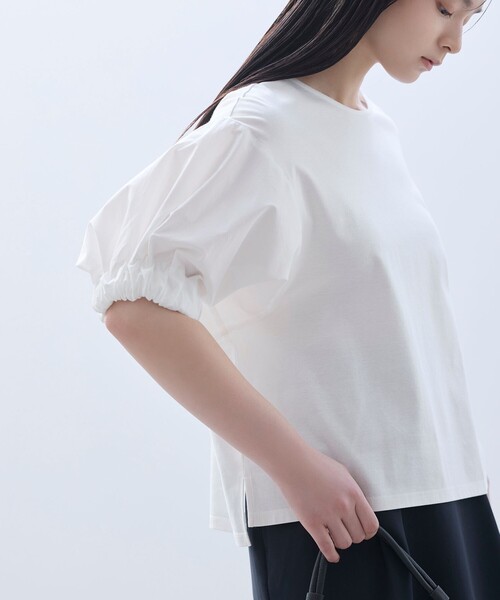 BIANCA(ビアンカ)の「【デイリーユース】リラクシーコンビカットソー(Tシャツ/カットソー・レディース・ブラック/グリーン/ホワイト・38)」の10枚目の写真
