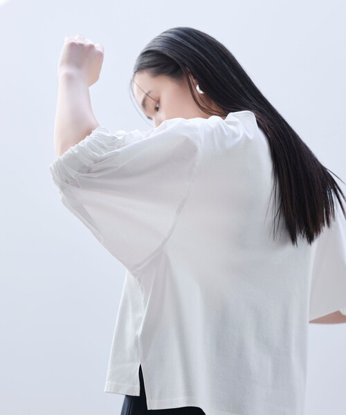 BIANCA(ビアンカ)の「【デイリーユース】リラクシーコンビカットソー(Tシャツ/カットソー・レディース・ブラック/グリーン/ホワイト・38)」の12枚目の写真