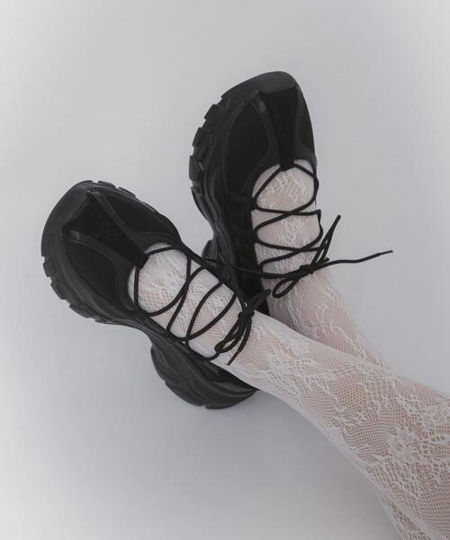 SENSE OF PLACE by URBAN RESEARCH（センスオブプレイスバイアーバンリサーチ）の「【お気に入り6万人突破/S~XLサイズ/厚底】レースアップバレエスニーカーレースアップバレエスニーカー（スニーカー・レディース・ブラウン/ブラック/グレー/アイボリー・SMALL/MEDIUM/LARGE/X-LARGE）」の7枚目の写真