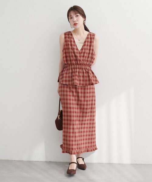 natural couture（ナチュラルクチュール）の「【WEB限定】裾フリルチェック柄スカート（スカート・レディース・その他3/その他2/その他1/その他4・FREE）」の7枚目の写真