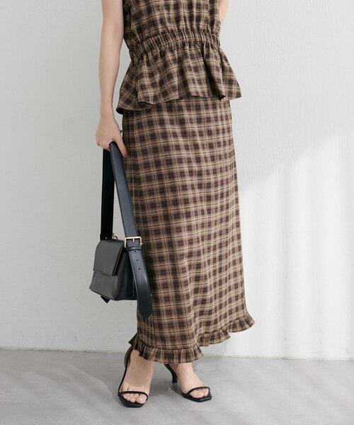 natural couture（ナチュラルクチュール）の「【WEB限定】裾フリルチェック柄スカート（スカート・レディース・その他3/その他2/その他1/その他4・FREE）」の10枚目の写真