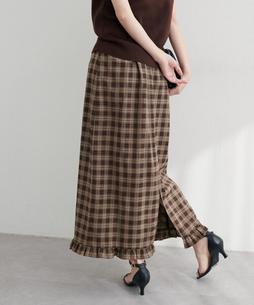 natural couture（ナチュラルクチュール）の「【WEB限定】裾フリルチェック柄スカート（スカート・レディース・その他3/その他2/その他1/その他4・FREE）」の14枚目の写真