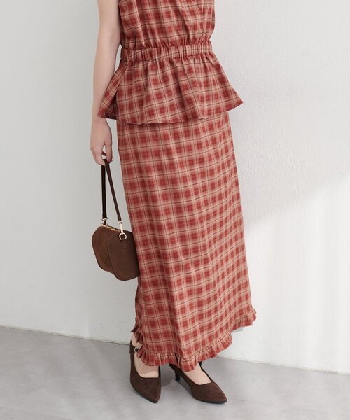 natural couture（ナチュラルクチュール）の「【WEB限定】裾フリルチェック柄スカート（スカート・レディース・その他3/その他2/その他1/その他4・FREE）」の3枚目の写真