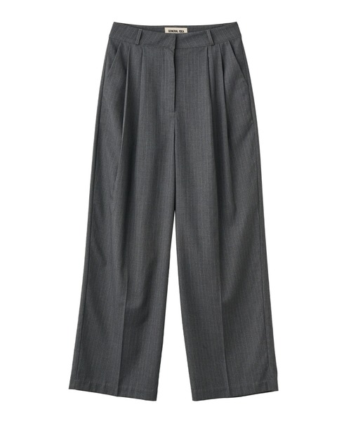 GENERAL IDEA（ジェネラルアイデア）の「GENERAL IDEA/ジェネラルアイディア pin stripe wide slacks スラックス（スラックス・レディース・チャコール/ネイビー・M/L）」の3枚目の写真