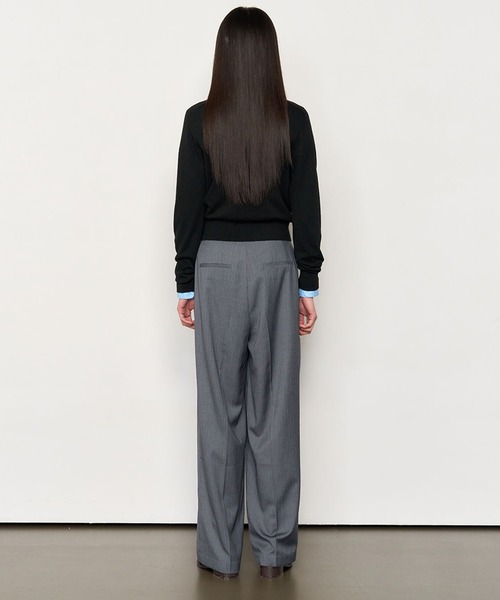 GENERAL IDEA（ジェネラルアイデア）の「GENERAL IDEA/ジェネラルアイディア pin stripe wide slacks スラックス（スラックス・レディース・チャコール/ネイビー・M/L）」の12枚目の写真