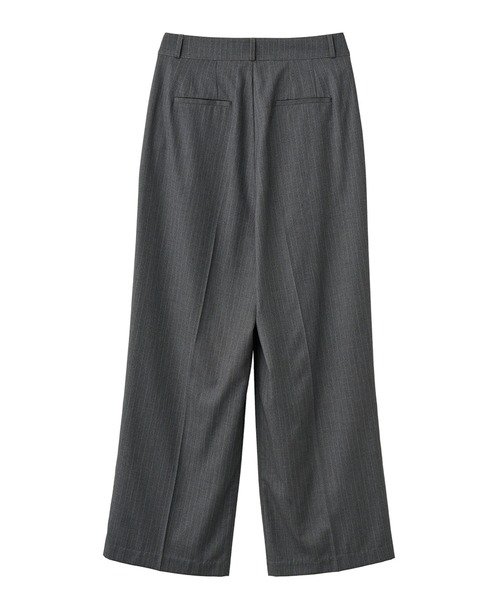 GENERAL IDEA（ジェネラルアイデア）の「GENERAL IDEA/ジェネラルアイディア pin stripe wide slacks スラックス（スラックス・レディース・チャコール/ネイビー・M/L）」の4枚目の写真