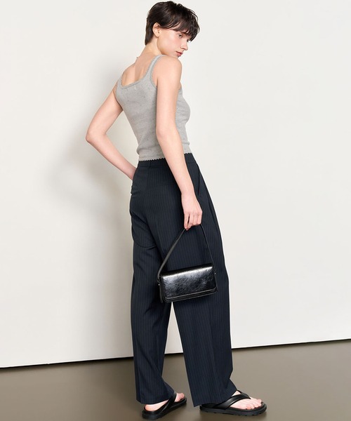 GENERAL IDEA（ジェネラルアイデア）の「GENERAL IDEA/ジェネラルアイディア pin stripe wide slacks スラックス（スラックス・レディース・チャコール/ネイビー・M/L）」の21枚目の写真