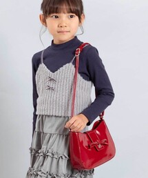 BeBe（ベベ）の「レザー調リボンフラップベルト付きショルダーバッグ（ショルダーバッグ・キッズ）」