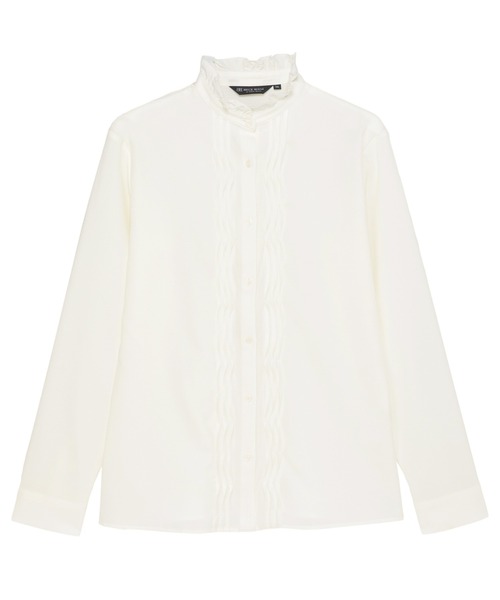 TOKYO SHIRTS(トウキョウシャツ)の「【吸水速乾】【COFREX】ひねりピンタックブラウス 長袖 レディースデザインシャツ(シャツ/ブラウス・レディース・ホワイト・S/M/L/LL)」の8枚目の写真