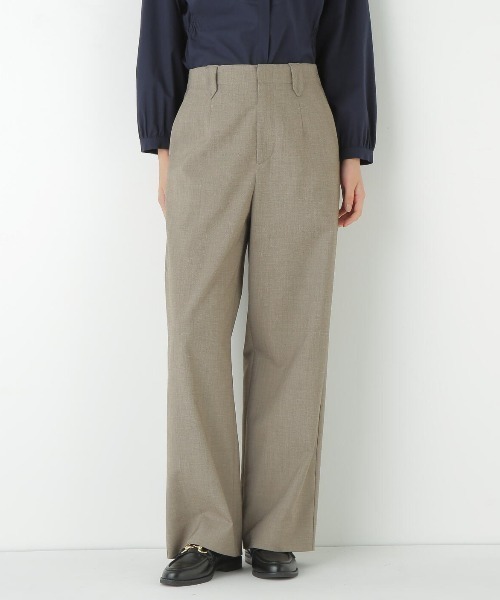 human woman（ヒューマンウーマン）の「◆強撚シャークスキンセミワイドパンツ（その他パンツ・レディース・チャコールグレー/ベージュ/ネイビー・SMALL/MEDIUM/LARGE）」の3枚目の写真