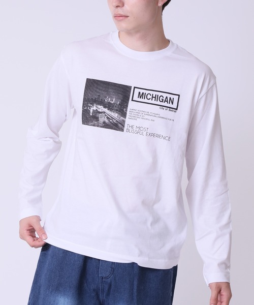 ARCADE(アーケード)の「フォトプリント ロンT Tシャツ 長袖 PRIMAL POINT(Tシャツ/カットソー・メンズ・ホワイト系4/ブラック系1/ブラック系3/グレー系1/ピンク系2/ピンク系4/ホワイト系3/ブラック系2/ブラック系4/ホワイト系1/ホワイト系2/グレー系3・M/L/LL)」の2枚目の写真