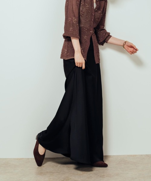 Shelly island(シェリーアイランド)の「サテン華奢見えスカート(スカート・レディース・ブラック/ブラウン/ベージュ・FREE)」の18枚目の写真