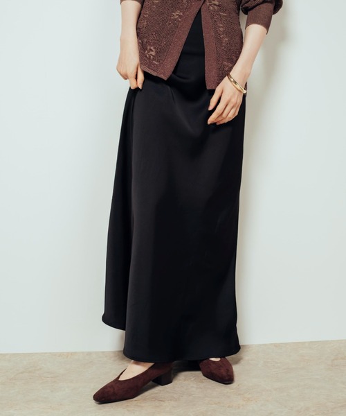 Shelly island(シェリーアイランド)の「サテン華奢見えスカート(スカート・レディース・ブラック/ブラウン/ベージュ・FREE)」の17枚目の写真