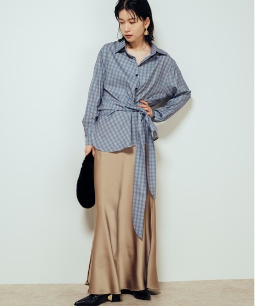 Shelly island(シェリーアイランド)の「サテン華奢見えスカート(スカート・レディース・ブラック/ブラウン/ベージュ・FREE)」の19枚目の写真