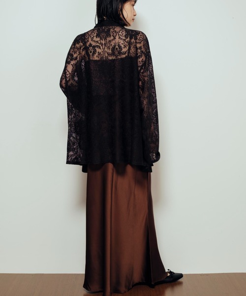 Shelly island(シェリーアイランド)の「サテン華奢見えスカート(スカート・レディース・ブラック/ブラウン/ベージュ・FREE)」の6枚目の写真