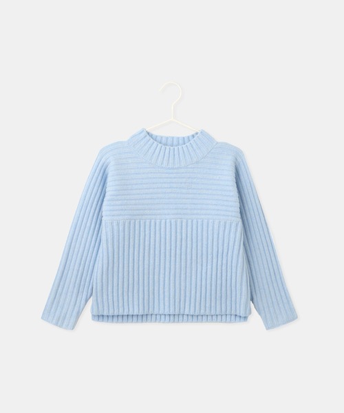 ROPE' PICNIC(ロペピクニック)の「【KIDS/キッズ】もちもちリブ切り替えニットプルオーバー/イージーケア・リンクコーデ(ニット/セーター・キッズ・レッド/サックスブルー/グレー/オフホワイト・120/130/140/150)」の6枚目の写真