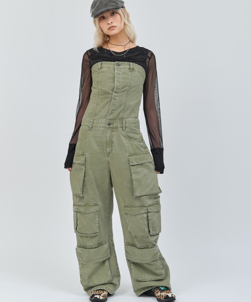 atmos pink（アトモスピンク）の「atmos pink Cargo All in One / アトモス ピンク カーゴ オール イン ワン（その他パンツ・レディース・カーキ/ブラック・S/M）」の12枚目の写真