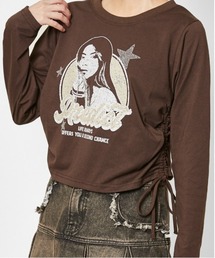 GORGE（ゴージ）の「《ガールズロゴ×フォトプリント》レディース 長袖カットソー サイドドロスト ロンT 春秋冬（Tシャツ/カットソー）」