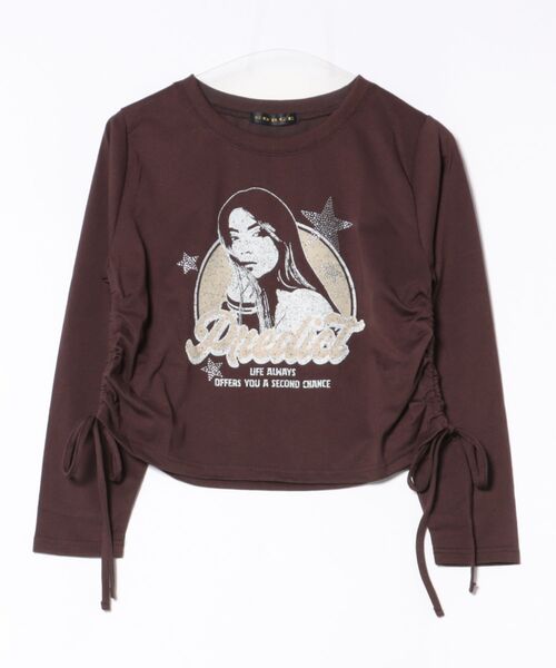 GORGE（ゴージ）の「《ガールズロゴ×フォトプリント》レディース 長袖カットソー サイドドロスト ロンT 春秋冬（Tシャツ/カットソー・レディース・オートミール/チャコール/ネイビー/ブラウン・F）」の10枚目の写真