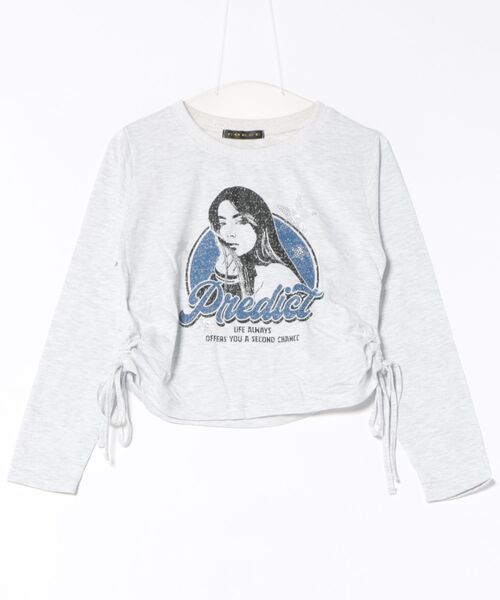 GORGE（ゴージ）の「《ガールズロゴ×フォトプリント》レディース 長袖カットソー サイドドロスト ロンT 春秋冬（Tシャツ/カットソー・レディース・オートミール/チャコール/ネイビー/ブラウン・F）」の8枚目の写真