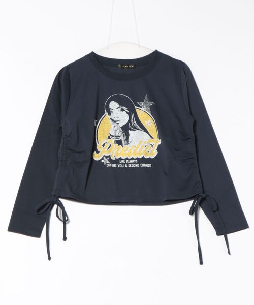 GORGE（ゴージ）の「《ガールズロゴ×フォトプリント》レディース 長袖カットソー サイドドロスト ロンT 春秋冬（Tシャツ/カットソー・レディース・オートミール/チャコール/ネイビー/ブラウン・F）」の9枚目の写真