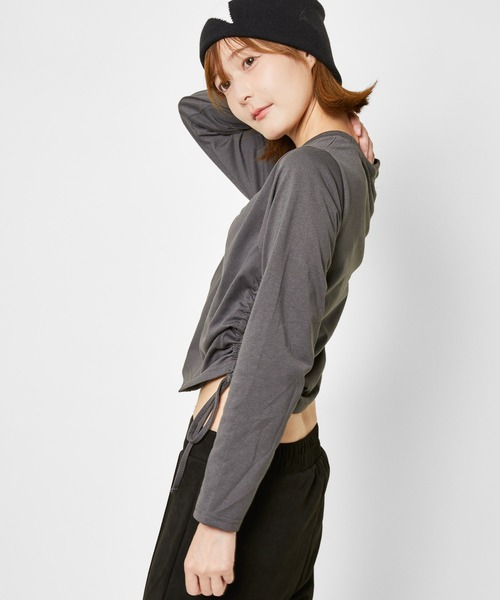 GORGE（ゴージ）の「《ガールズロゴ×フォトプリント》レディース 長袖カットソー サイドドロスト ロンT 春秋冬（Tシャツ/カットソー・レディース・オートミール/チャコール/ネイビー/ブラウン・F）」の13枚目の写真