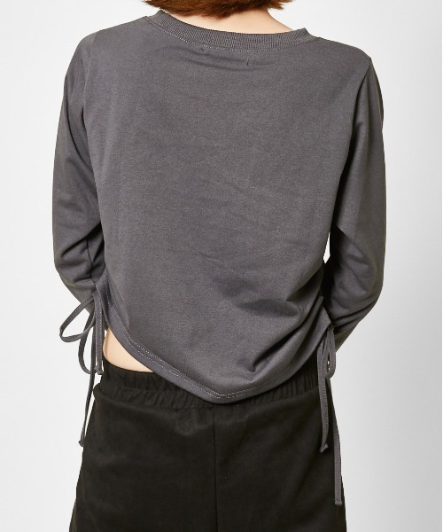 GORGE（ゴージ）の「《ガールズロゴ×フォトプリント》レディース 長袖カットソー サイドドロスト ロンT 春秋冬（Tシャツ/カットソー・レディース・オートミール/チャコール/ネイビー/ブラウン・F）」の14枚目の写真