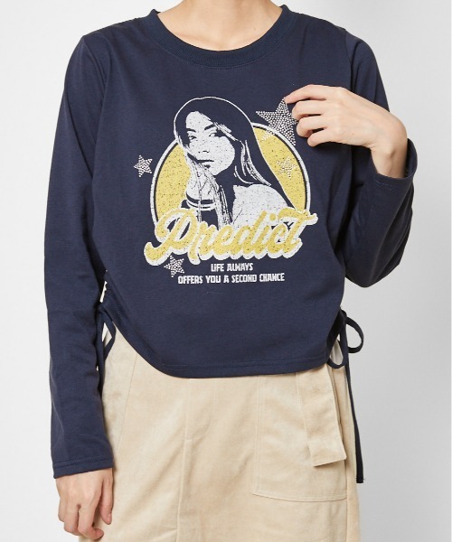 GORGE（ゴージ）の「《ガールズロゴ×フォトプリント》レディース 長袖カットソー サイドドロスト ロンT 春秋冬（Tシャツ/カットソー・レディース・オートミール/チャコール/ネイビー/ブラウン・F）」の15枚目の写真
