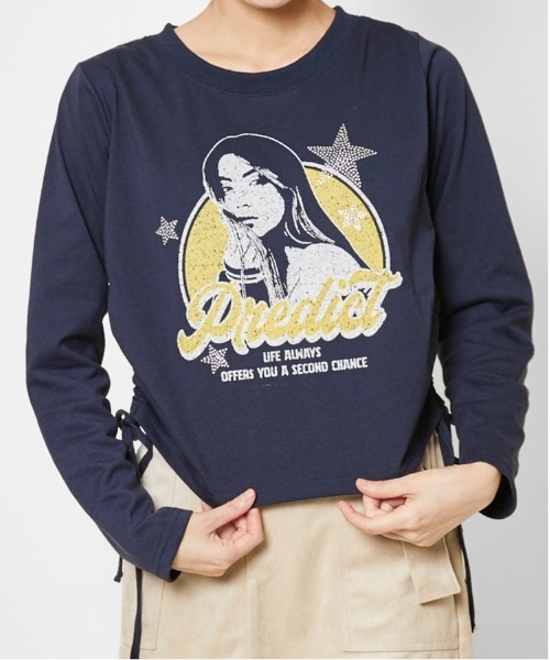 GORGE（ゴージ）の「《ガールズロゴ×フォトプリント》レディース 長袖カットソー サイドドロスト ロンT 春秋冬（Tシャツ/カットソー・レディース・オートミール/チャコール/ネイビー/ブラウン・F）」の16枚目の写真