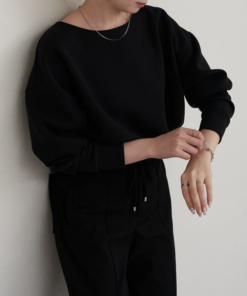 russet（ラシット）の「【再値下げ】ラウンドヘムプルオーバー（Tシャツ/カットソー・レディース・ブラック/ホワイト・FREE）」の13枚目の写真