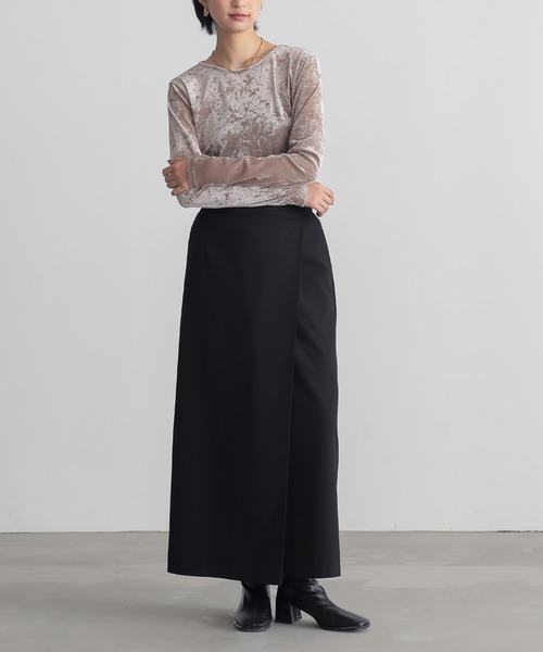 for/c(フォーシー)の「サマ見えチュールベロアロングスリーブトップス【サスティナブル】(Tシャツ/カットソー・レディース・ベージュ/グレー/ブラウン/チャコールグレー・M/L)」の9枚目の写真