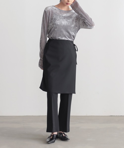 for/c(フォーシー)の「サマ見えチュールベロアロングスリーブトップス【サスティナブル】(Tシャツ/カットソー・レディース・ベージュ/グレー/ブラウン/チャコールグレー・M/L)」の21枚目の写真