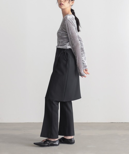 for/c(フォーシー)の「サマ見えチュールベロアロングスリーブトップス【サスティナブル】(Tシャツ/カットソー・レディース・ベージュ/グレー/ブラウン/チャコールグレー・M/L)」の22枚目の写真