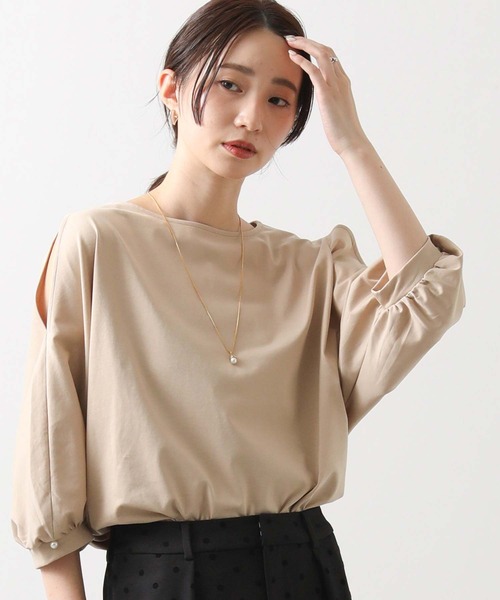 Gready Brilliant(グレディブリリアン)の「天竺肩スリットパフ7分カットソー(Tシャツ/カットソー・レディース・ブラック/ベージュ・38)」の21枚目の写真