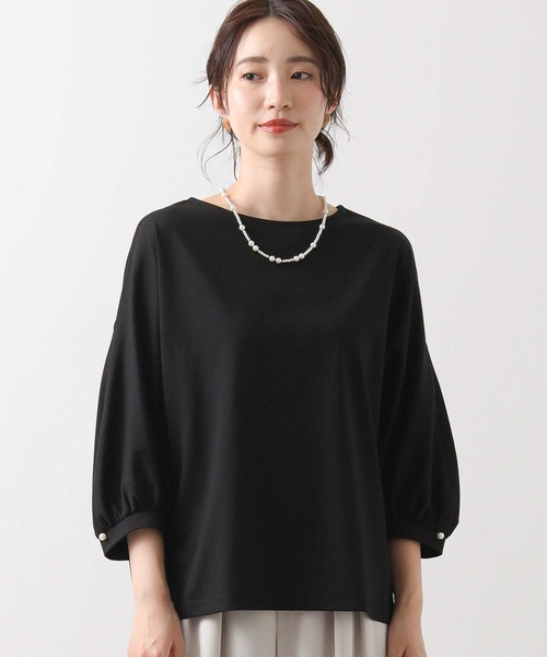 Gready Brilliant(グレディブリリアン)の「天竺肩スリットパフ7分カットソー(Tシャツ/カットソー・レディース・ブラック/ベージュ・38)」の9枚目の写真