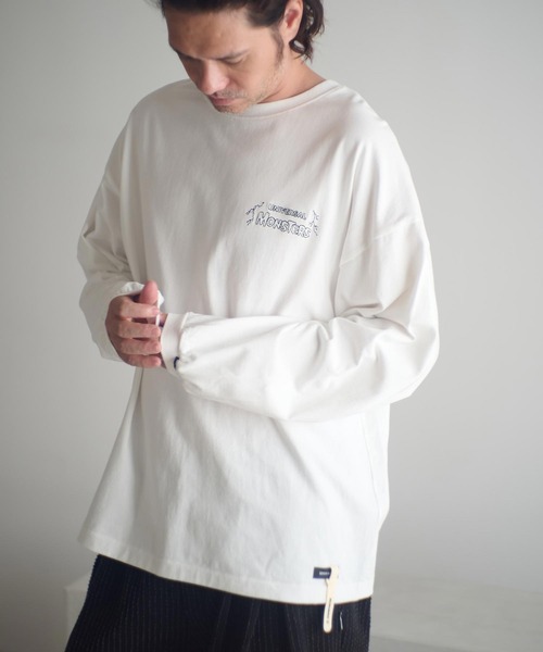 ADAM PATEK（アダムパテック）の「mlt5399-Frankenstein flowerstitch longsleeve 長袖Tシャツ(AP2524022)（Tシャツ/カットソー・メンズ・ホワイト/ブラック・1/2）」の3枚目の写真