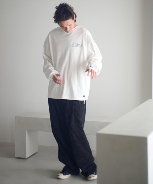 ADAM PATEK（アダムパテック）の「mlt5399-Frankenstein flowerstitch longsleeve 長袖Tシャツ(AP2524022)（Tシャツ/カットソー・メンズ・ホワイト/ブラック・1/2）」の7枚目の写真