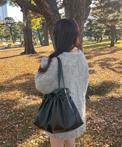 mellowneon（メロウネオン）の「シャギーニットロングカーディガン（カーディガン/ボレロ・レディース・ピンク/チャコールグレー/グレー/オフホワイト/ベージュ/ボルドー/ブラウン・FREE）」の13枚目の写真