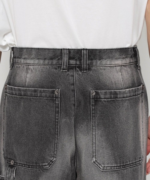 HARE（ハレ）の「ダブルニーデニムパンツ(HARE)（デニムパンツ・メンズ・ブルー/ブラック・MEDIUM/SMALL）」の15枚目の写真