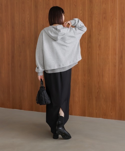 Bou Jeloud（ブージュルード）の「ダンボールレイヤードパーカー（テーラードジャケット・レディース・グレー/ブラック/アイボリー・FREE）」の9枚目の写真