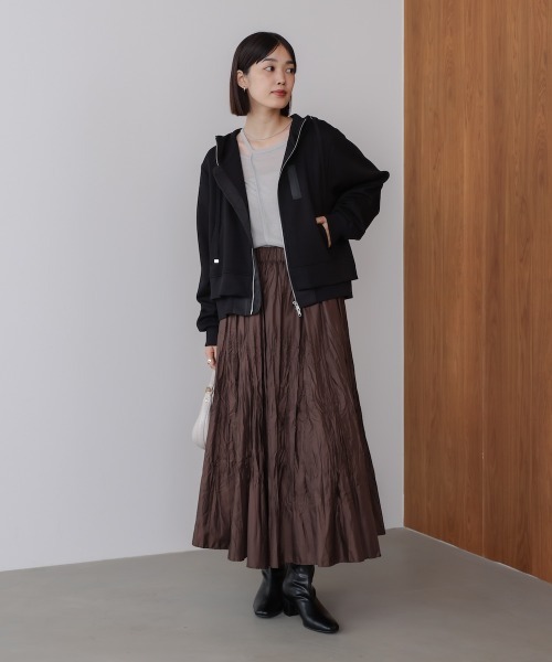 Bou Jeloud（ブージュルード）の「ダンボールレイヤードパーカー（テーラードジャケット・レディース・グレー/ブラック/アイボリー・FREE）」の18枚目の写真