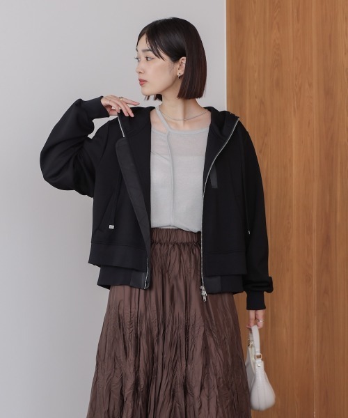 Bou Jeloud（ブージュルード）の「ダンボールレイヤードパーカー（テーラードジャケット・レディース・グレー/ブラック/アイボリー・FREE）」の19枚目の写真