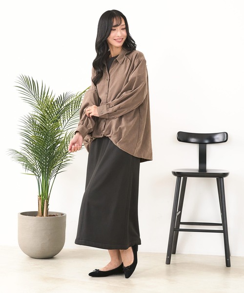 fort point(フォーポイント)の「【C-FORT POINT/フォートポイント】ピーチ起毛 スキッパー ブラウス(シャツ/ブラウス・レディース・ブラウン/カーキ/チャコールグレー/ベージュ・FREE)」の13枚目の写真