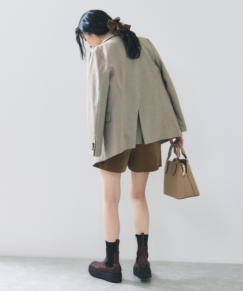 VIS（ビス）の「フロッキーグルカショートパンツ（その他パンツ・レディース・チャコールグレー/ベージュ系その他・FREE）」の4枚目の写真